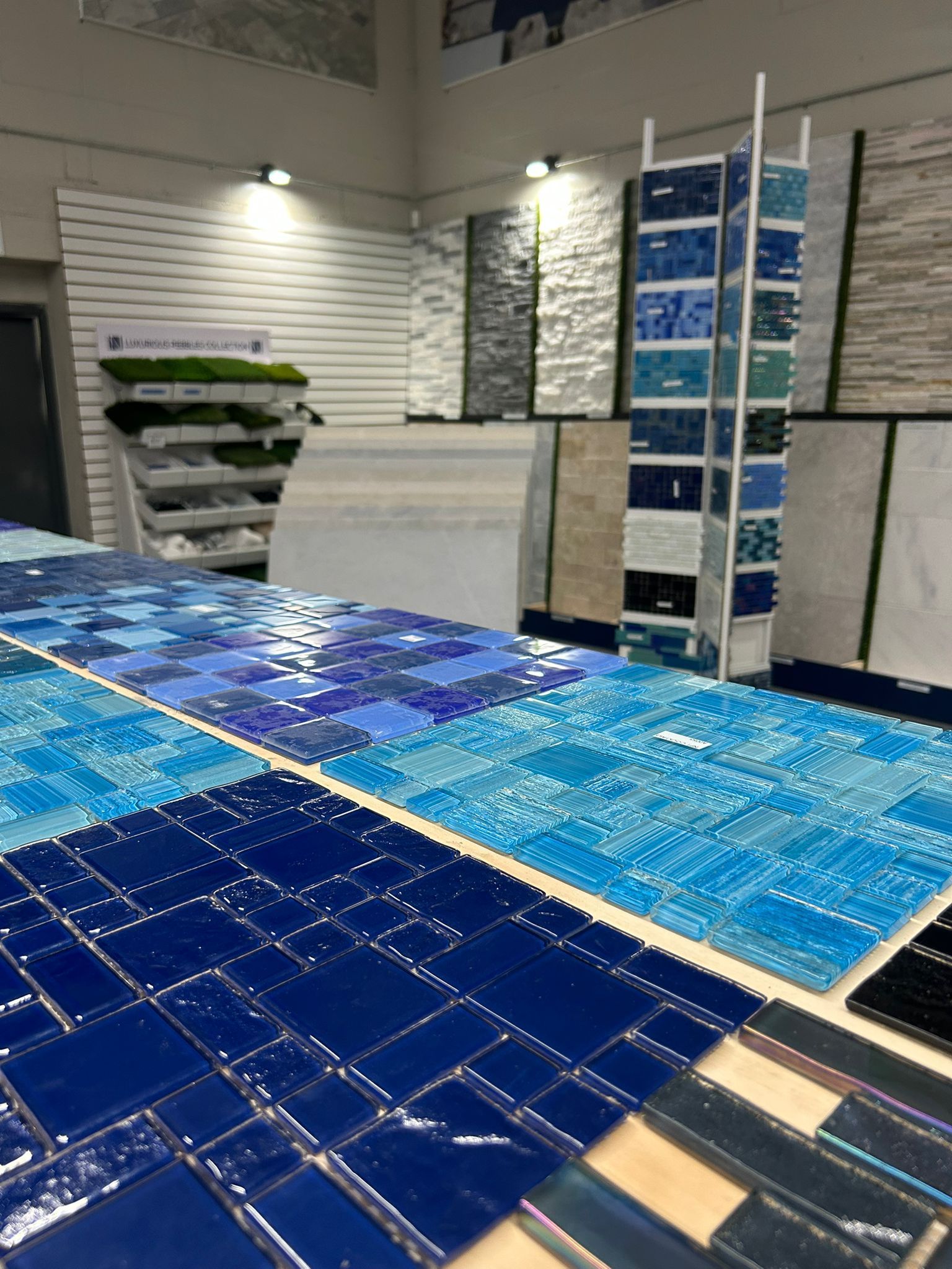 Pool tile and outdoor living materials at our Pompano Beach showroom
